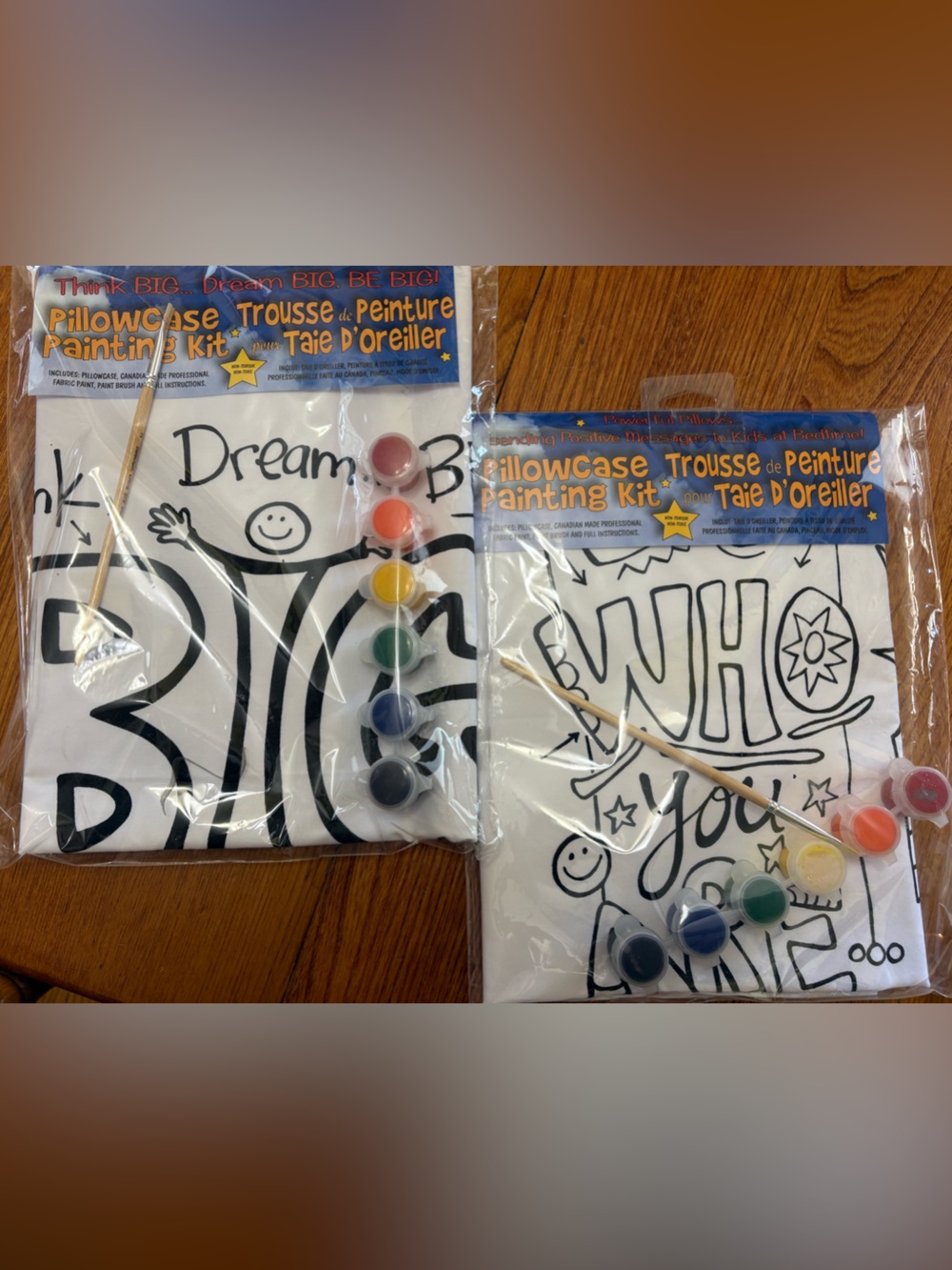 2 White Pillowcase Painting Kits - Kids Party Craft